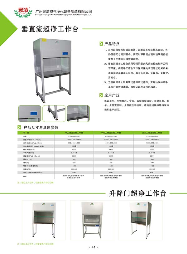 单人垂直超净工作台一般应用