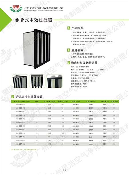 组合式中效V型蜜桃视频网页版/大风量/W型/V型蜜桃视频网页版优点 